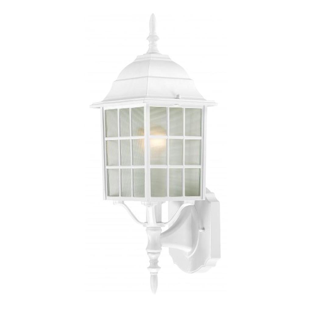 1 Light 18" White Frosted Glass Shade Wall Light Fixture 1