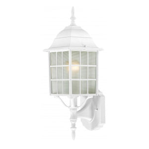 1 Light 18" White Frosted Glass Shade Wall Light Fixture 1