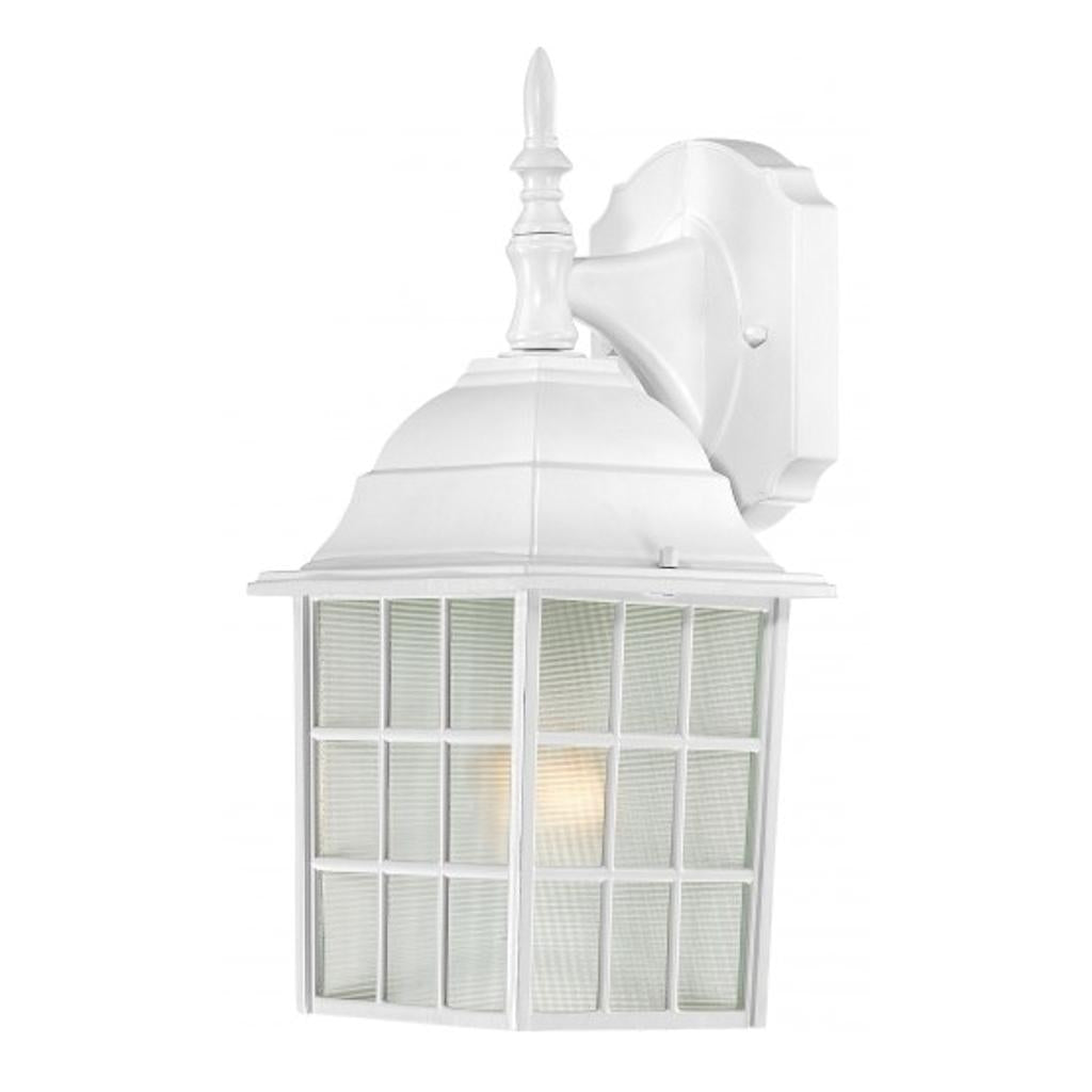 1 Light 14" White Frosted Glass Shade Wall Light Fixture 1