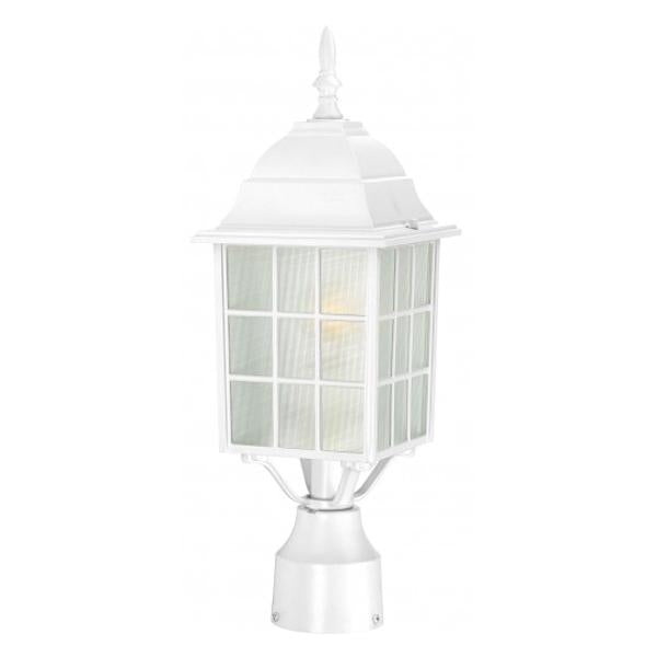 1 Light 18" White Frosted Glass Shade Post Lantern Light Fixture 1