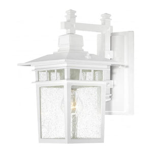 1 Light 9" White Clear Seeded Glass Shade Wall Light Fixture 1