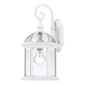 1 Light 15" White Clear Beveled Glass Shade Wall Light Fixture 1