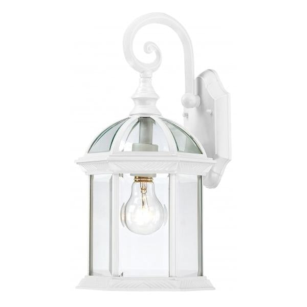 1 Light 15" White Clear Beveled Glass Shade Wall Light Fixture 1