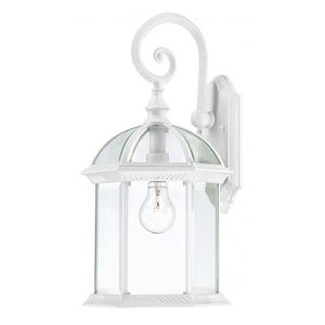 1 Light 19" White Clear Beveled Glass Shade Wall Light Fixture 1