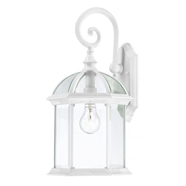 1 Light 19" White Clear Beveled Glass Shade Wall Light Fixture 1