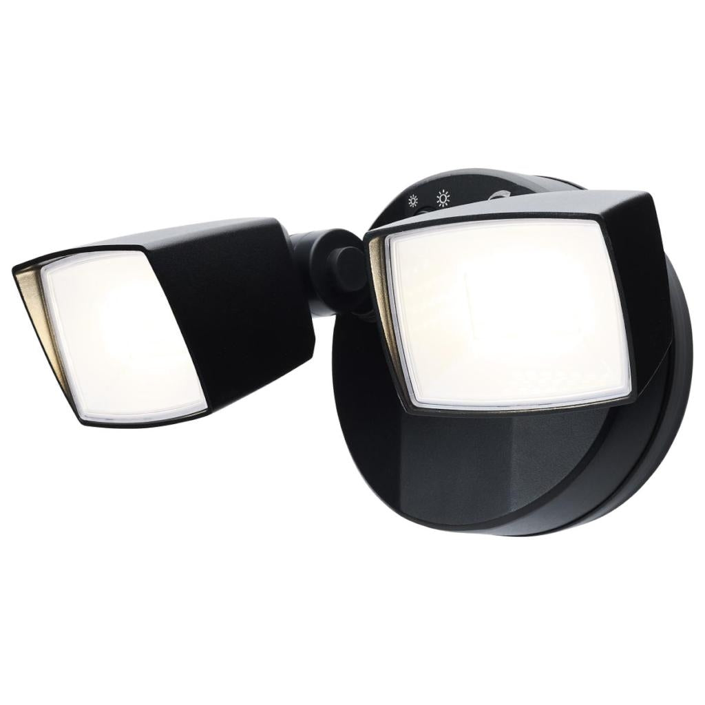 2 Head 17/25 watt 120 volt Black CCT Selectable LED Security Flood Fixture 1