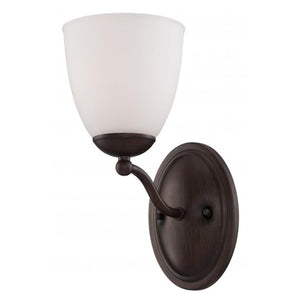 1 Light Prairie Bronze Frosted Glass Shade Vanity Light Fixture 1