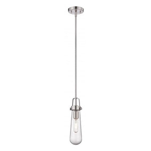 1 Light Brushed Nickel Clear Glass Shade Mini Pendant Light Fixture 1