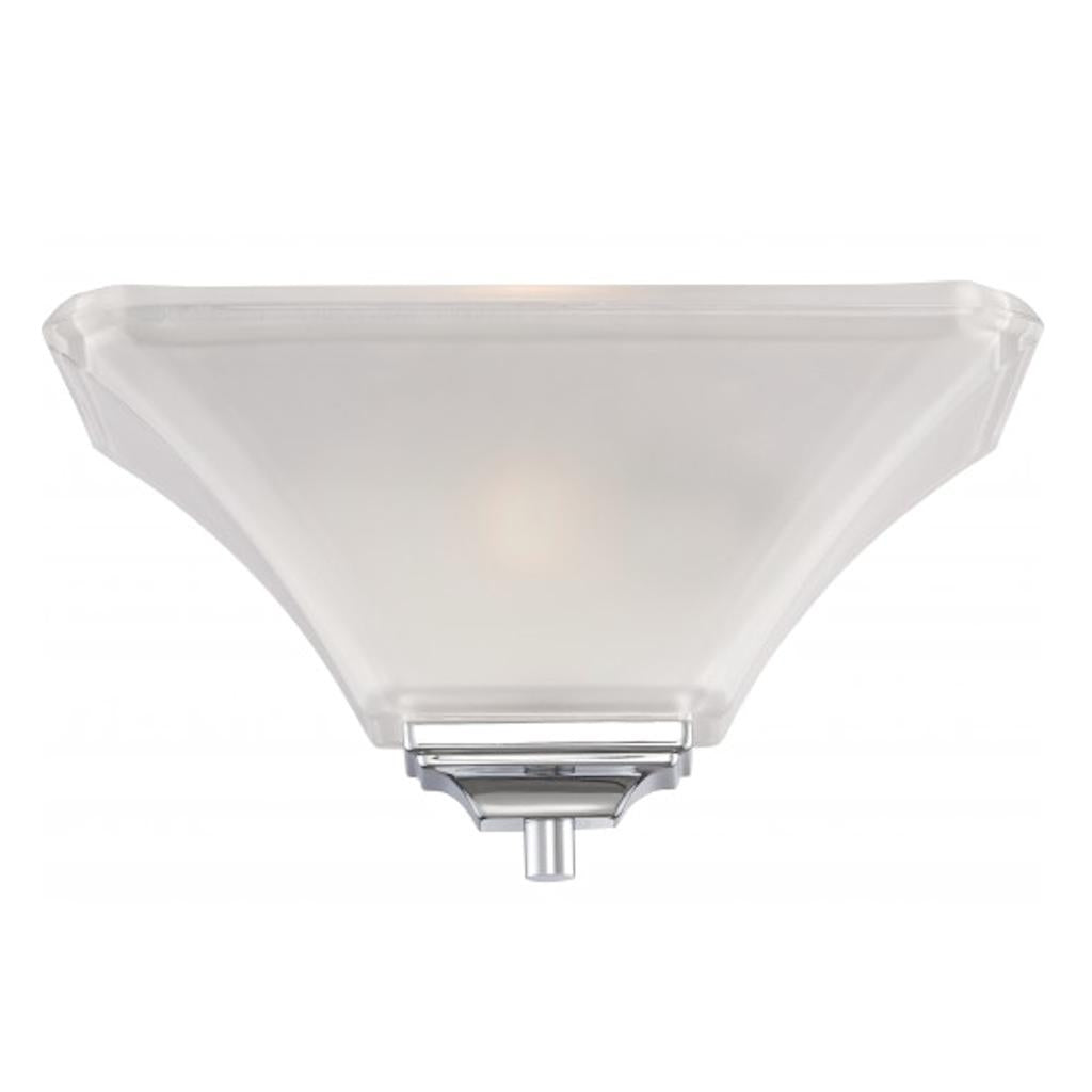1 Light Polished Chrome Frosted Glass Shade Wall Sconce Light Fixture 1