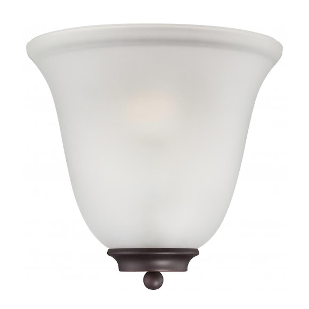 1 Light Mahogany Bronze Frosted Glass Shade Wall Sconce Light Fixture 1