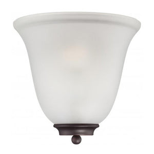 1 Light Mahogany Bronze Frosted Glass Shade Wall Sconce Light Fixture 1
