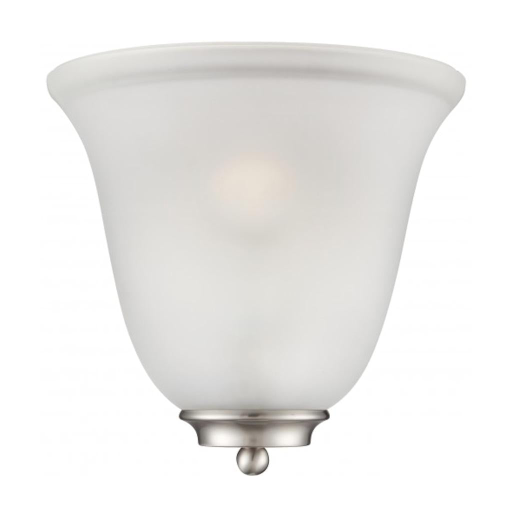 1 Light Brushed Nickel Frosted Glass Shade Wall Sconce Light Fixture 1