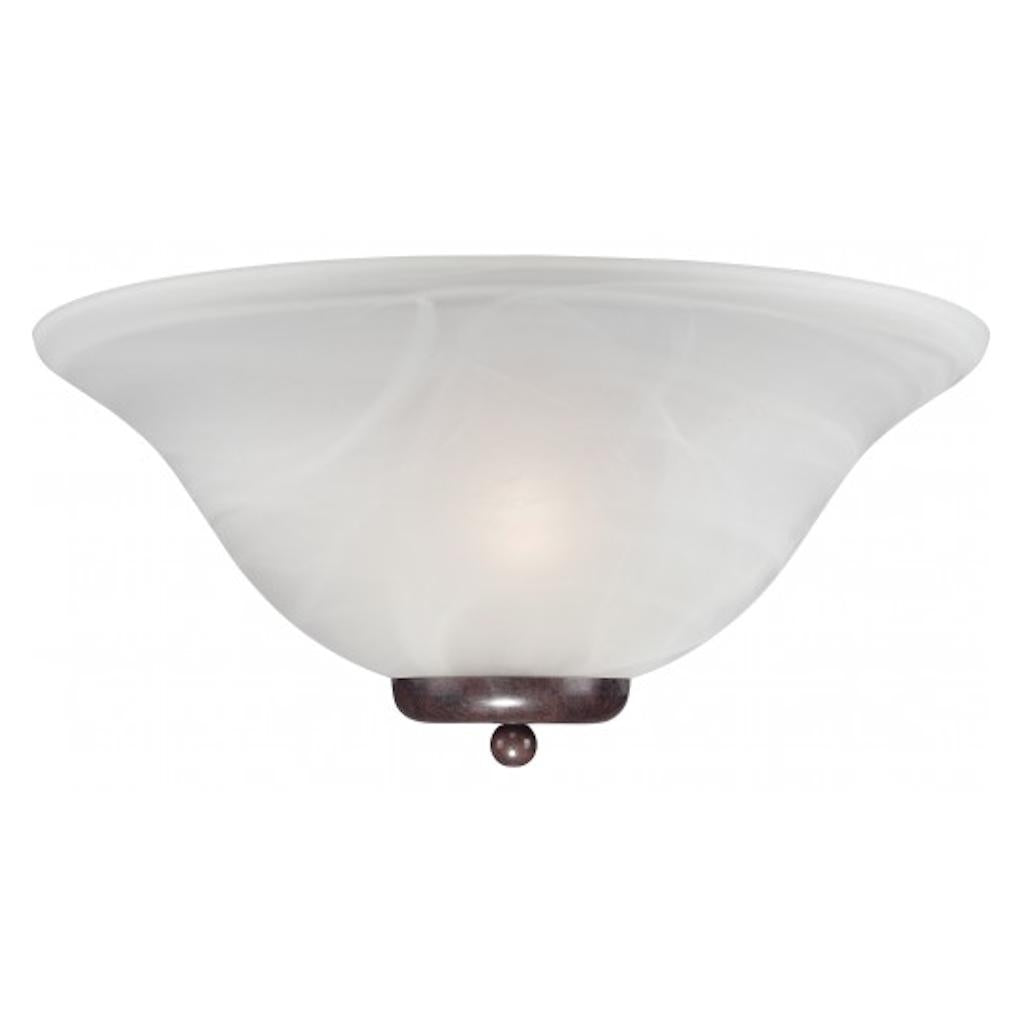 1 Light Old Bronze Alabaster Glass Shade Wall Sconce Light Fixture 1