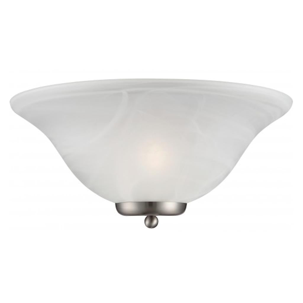1 Light Brushed Nickel Alabaster Glass Shade Wall Sconce Light Fixture 1