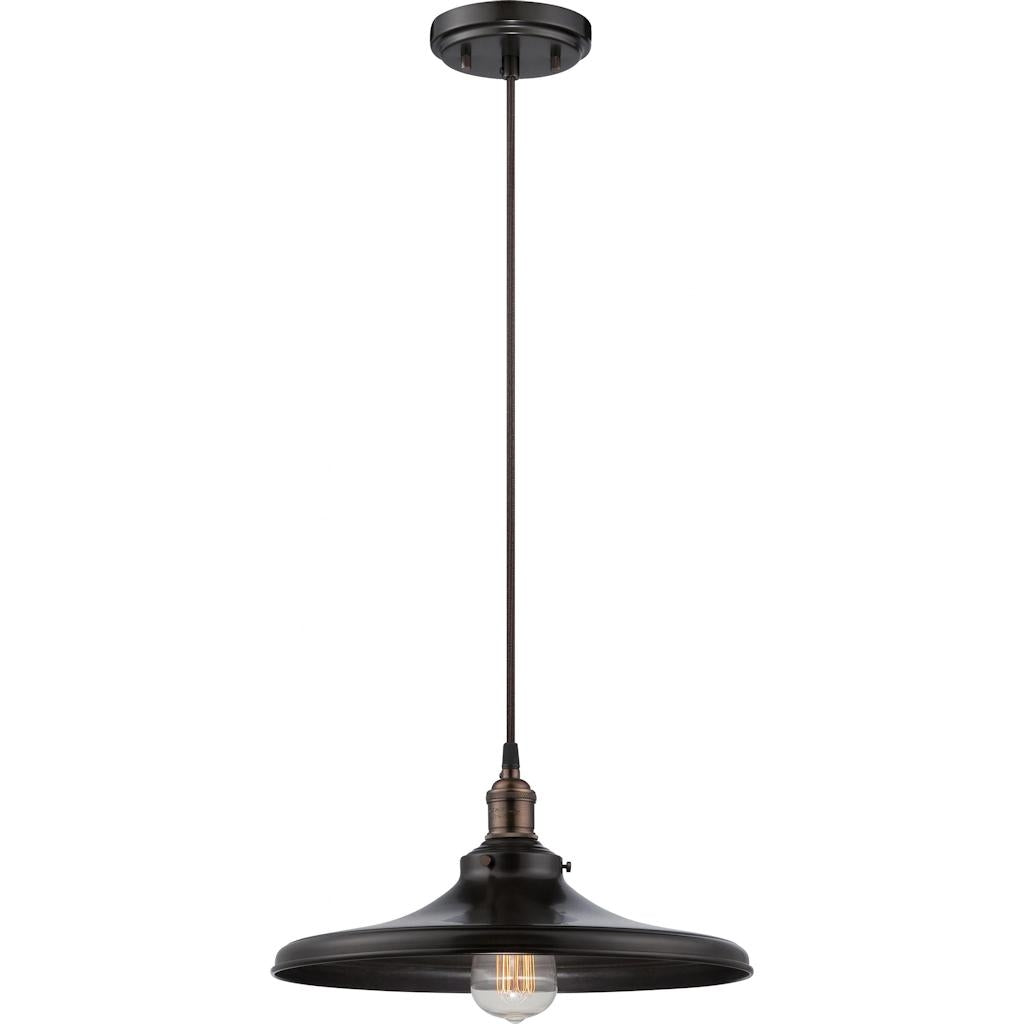 1 Light Rustic Bronze Metal Shade Pendant Light Fixture 1