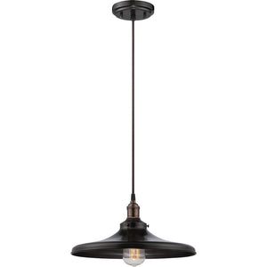 1 Light Rustic Bronze Metal Shade Pendant Light Fixture 1