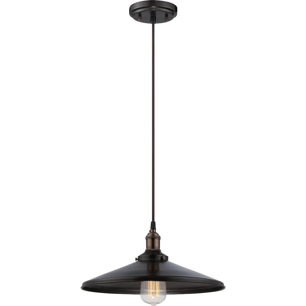 1 Light Rustic Bronze Metal Shade Pendant Light Fixture 1