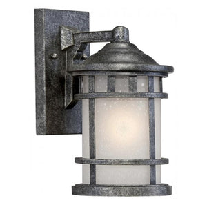 1 Light 6.5" Aged Silver Frosted Seed Glass Shade Wall Light Fixture 1