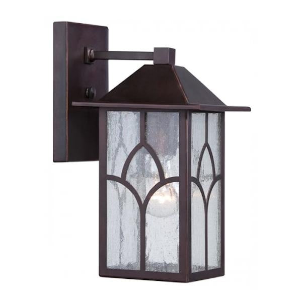 1 Light 6" Claret Bronze Clear Seed Glass Shade Wall Light Fixture 1