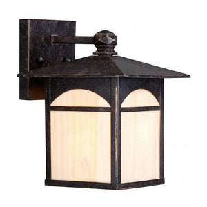 1 Light 7" Umber Bronze Honey Stained Glass Shade Wall Light Fixture 1