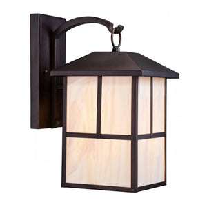 1 Light 10" Claret Bronze Honey Stained Glass Shade Wall Light Fixture 1
