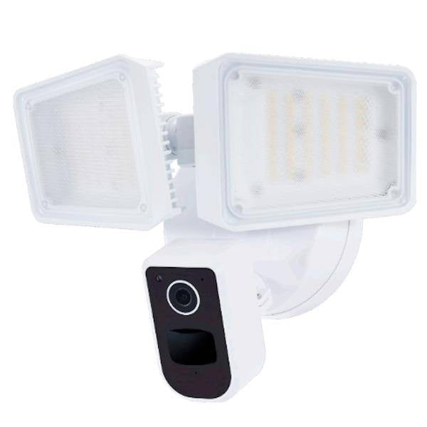 36 watt 120/277 volt CCT Selectable White Finish Motion Detection Outdoor Smart LED Security Light with Camera 1