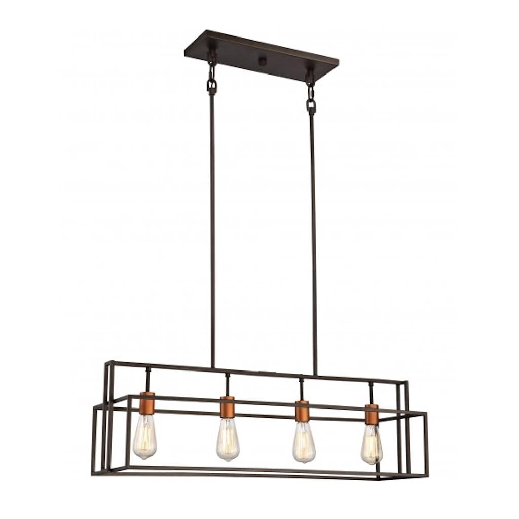 4 Light Bronze Island Pendant Light Fixture 1