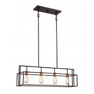4 Light Bronze Island Pendant Light Fixture 1