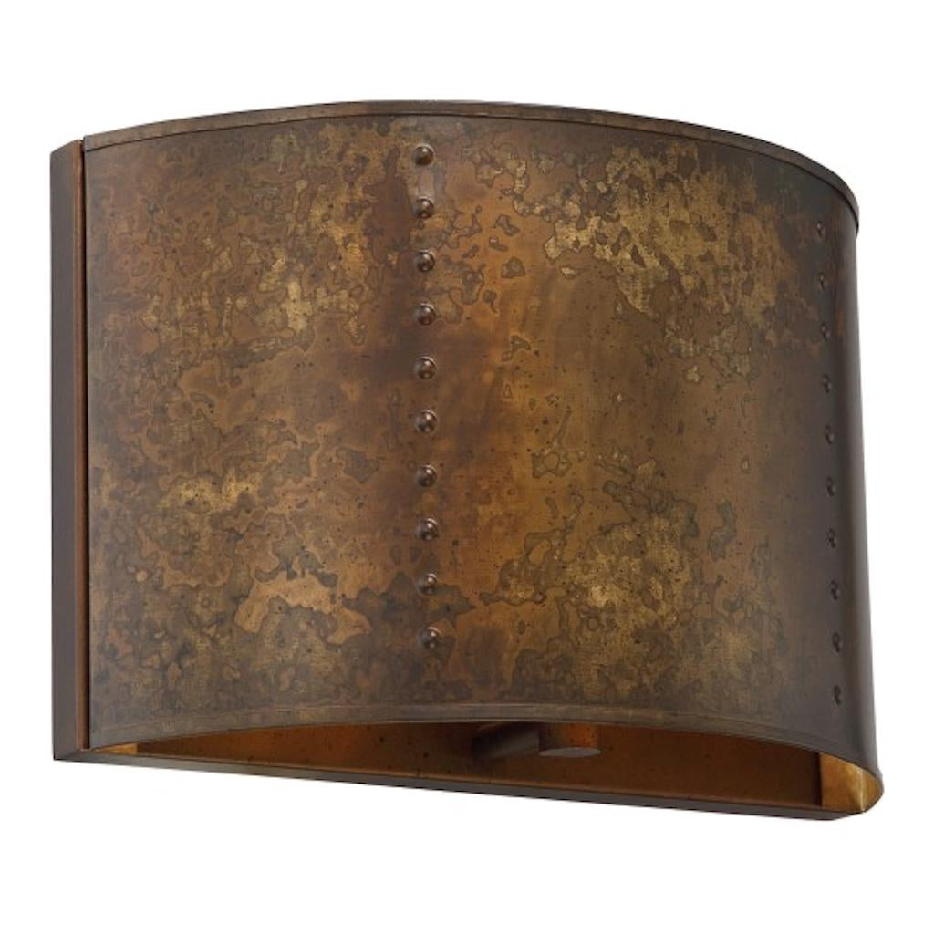 1 Light Weathered Brass Wall Sconce Light Fixture 1