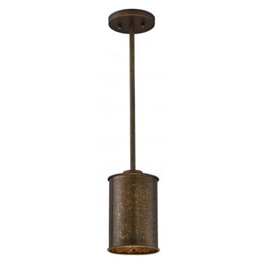 1 Light Weathered Brass Mini Pendant Light Fixture 1