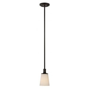 1 Light Forest Bronze White Glass Shade Mini Pendant Light Fixture 1