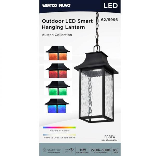10 watt 120 volt CCT Selectable Matte Black Austen LED Pendant Light Fixture 2