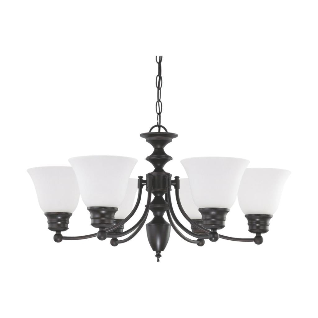 26" 6 Light 120 volt Mahogany Bronze Chandelier 1