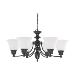 26" 6 Light 120 volt Mahogany Bronze Chandelier 1