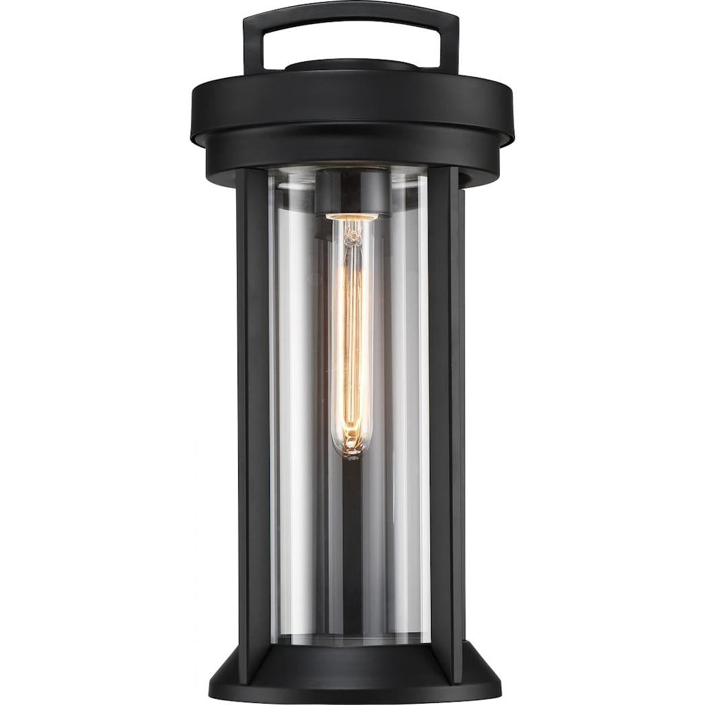 1 Light Aged Bronze Clear Glass Shade Wall Lantern Fixture 1