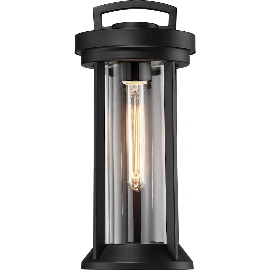 1 Light Aged Bronze Clear Glass Shade Wall Lantern Fixture 1