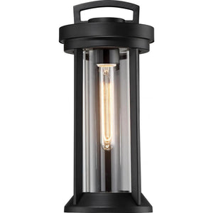 1 Light Aged Bronze Clear Glass Shade Wall Lantern Fixture 1