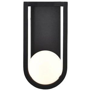 6 watt 120 volt 3000K Black Opal Glass Dimmable LED Outdoor Wall Sconce 3