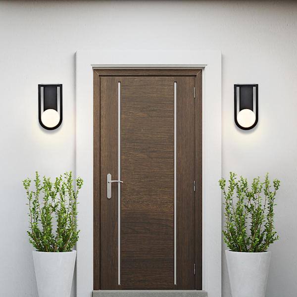6 watt 120 volt 3000K Black Opal Glass Dimmable LED Outdoor Wall Sconce 5