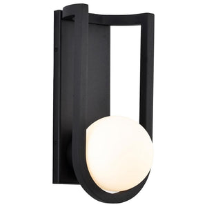 6 watt 120 volt 3000K Black Opal Glass Dimmable LED Outdoor Wall Sconce 1