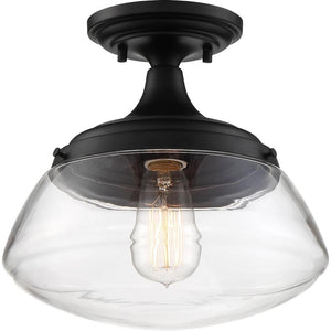 1 Light Aged Bronze Finish Clear Glass Shade Vanity Ceiling Fixture 1