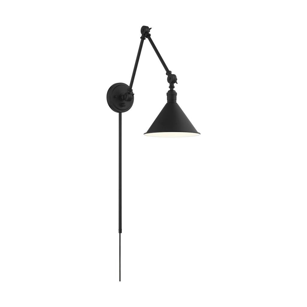 1 Light 120 volt Matte Black Swing Arm Lamp 1