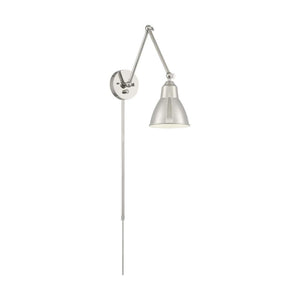 1 Light 120 volt Polished Nickel Swing Arm Lamp 1