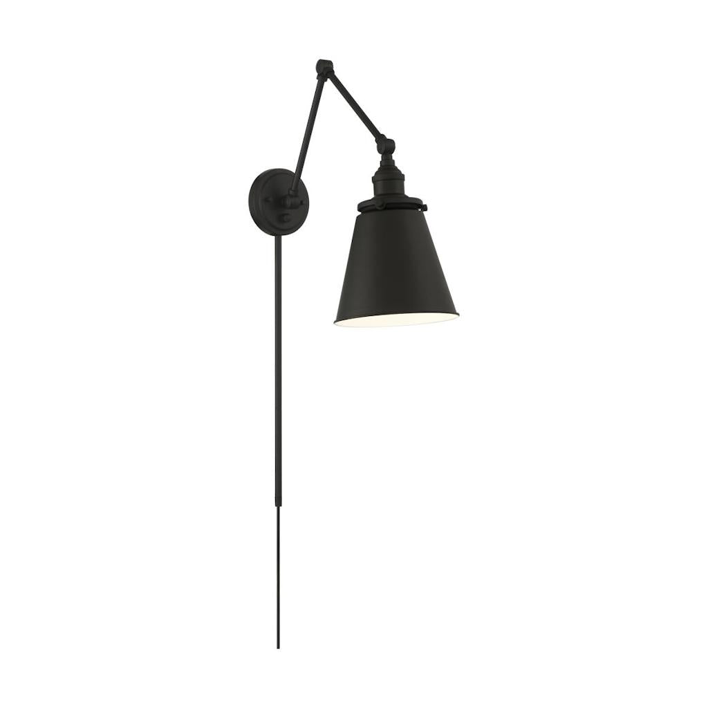1 Light 120 volt Matte Black Swing Arm Lamp 1