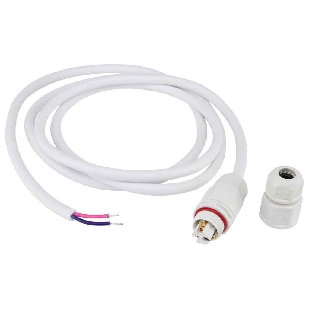 5.5' White IP68 Connector with Fixture Whip 1