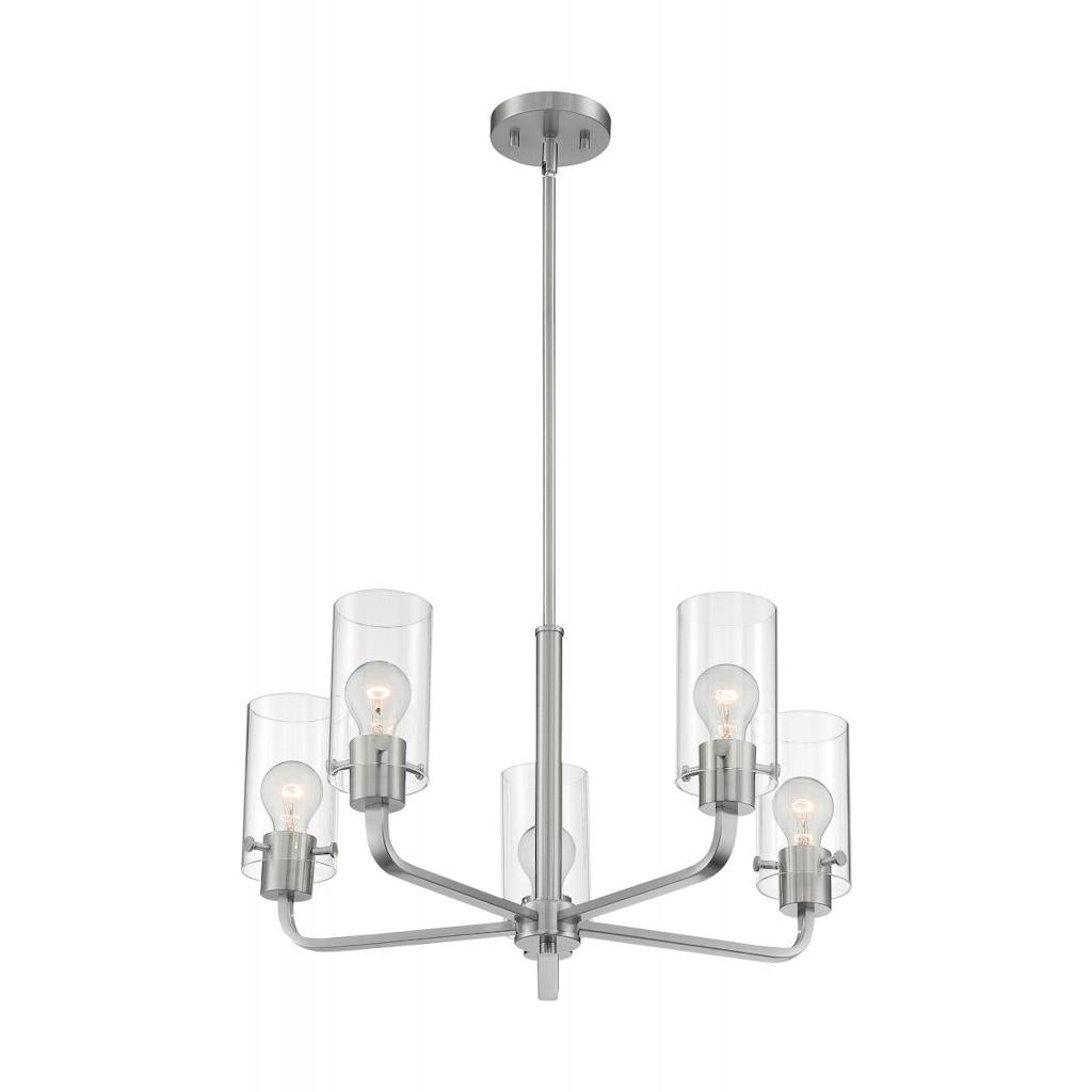 5 Light 120 volt Brushed Nickel Chandelier 1