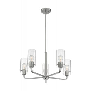 5 Light 120 volt Brushed Nickel Chandelier 1