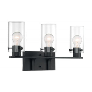 3 Light 120 volt Matte Black Vanity Light Fixture 1