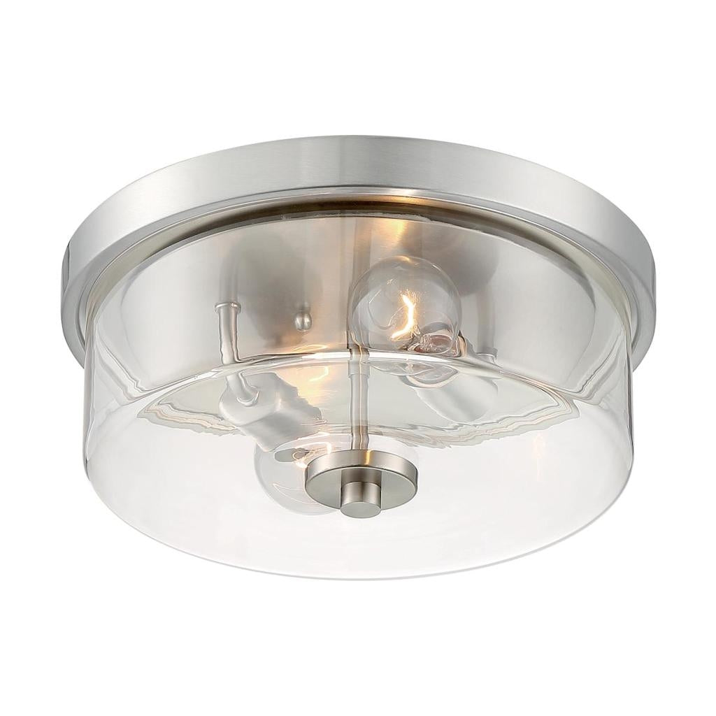 2 Light 120 volt Brushed Nickel Ceiling Light Fixture 1