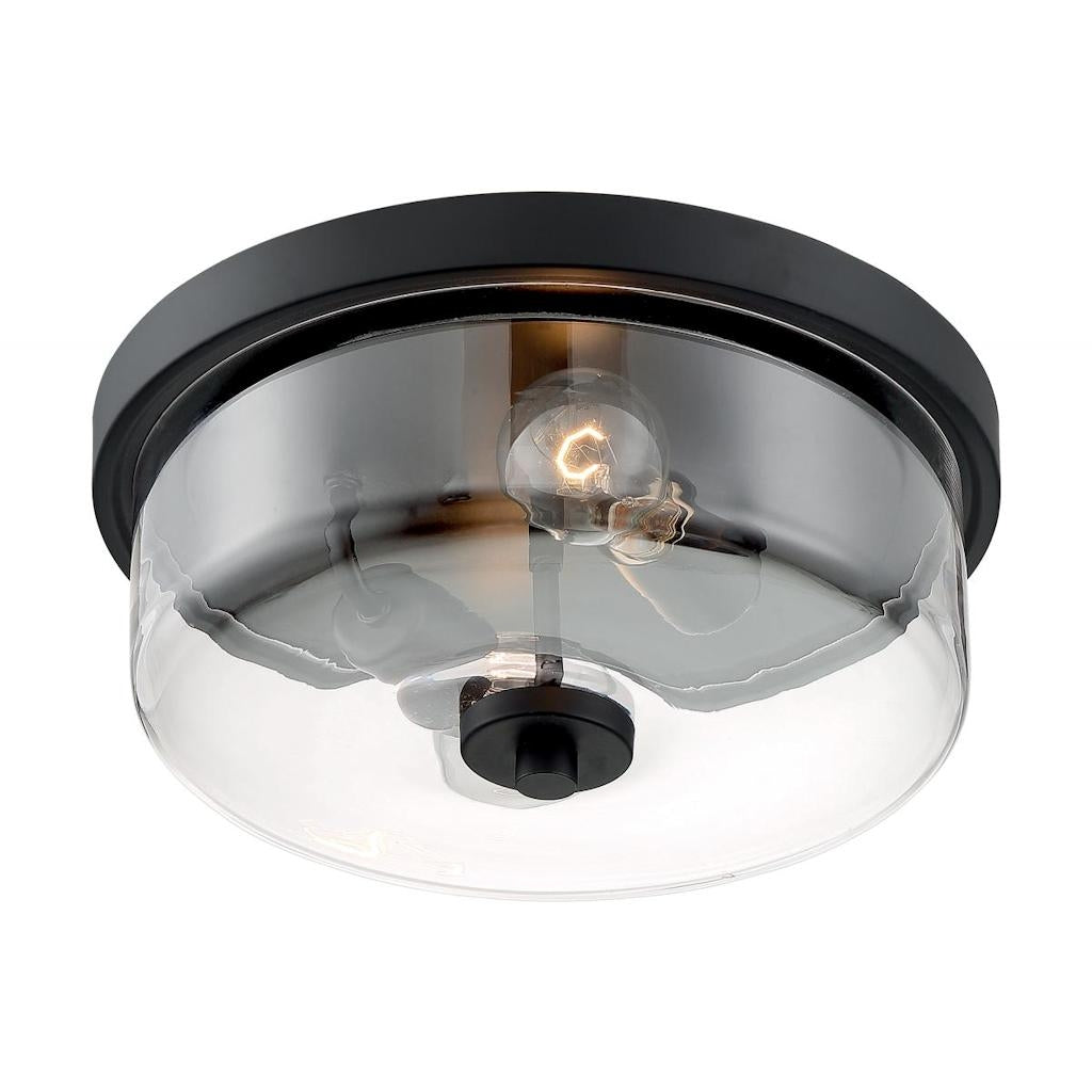 2 Light 120 volt Matte Black Ceiling Light Fixture 1